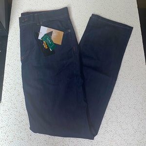 NWT L.L. Bean 33/32 Dark Indigo Cordura Denim Jeans